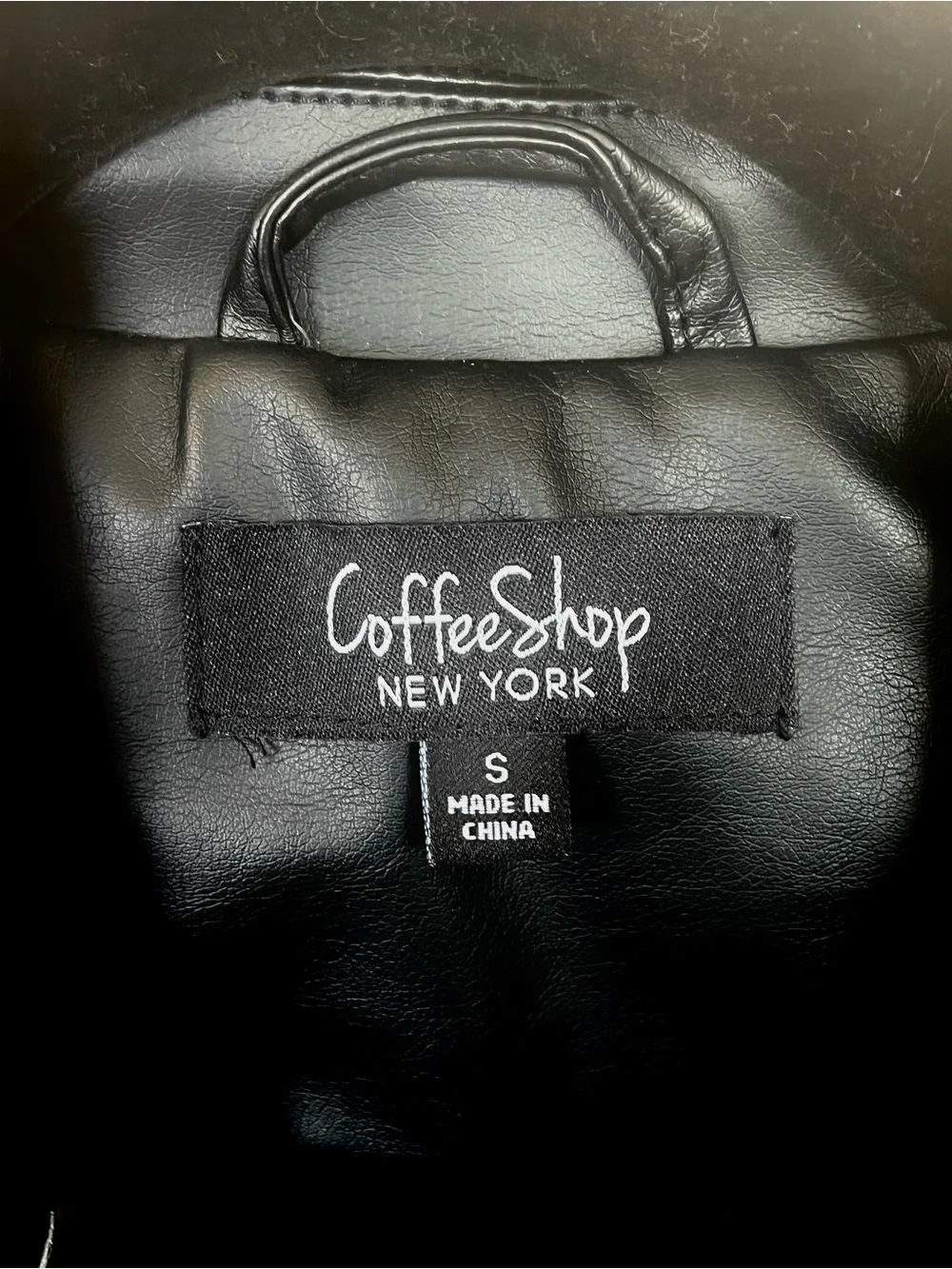 CoffeeShop Black Faux Leather Asymmetrical Moto Jacket Small - Picture 6 of 11